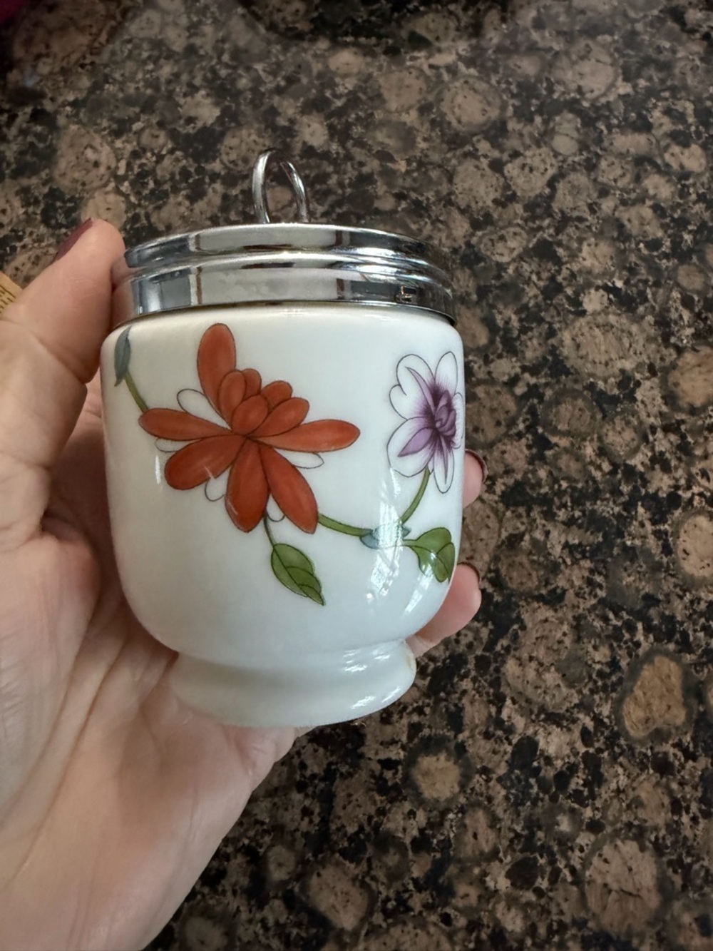 Royal Worcester egg coddler in “Astley” pattern